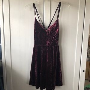 FOREVER 21 Crushed Velvet Fit & Flare Dress